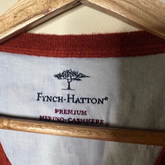 Fynch-Hatton premium wool cashmere sweater vest orange Medium - Picture 2 of 10